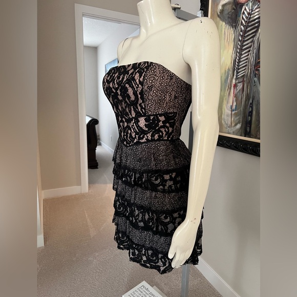 BCBGMAXAZRIA Ellie Mixed Lace Strapless Dress - Cocktail - Dance Party - Wedding - Picture 6 of 16